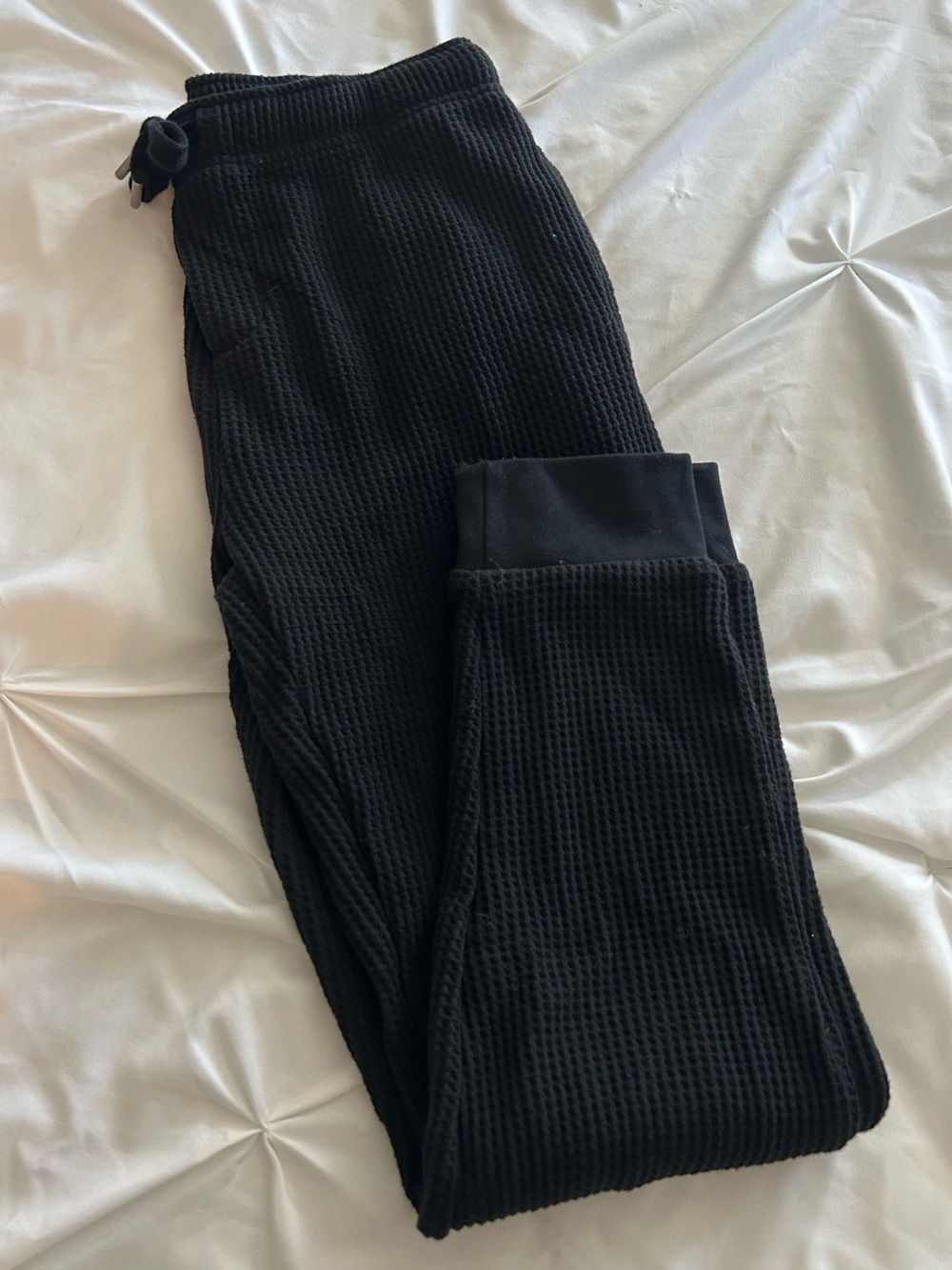 Gap Black Waffle-Knit Jogger Pants